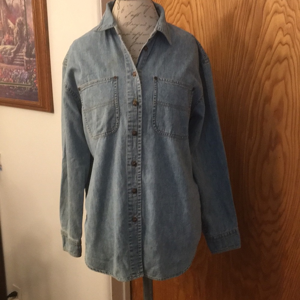 LizWear vintage long sleeve jean button down shirt